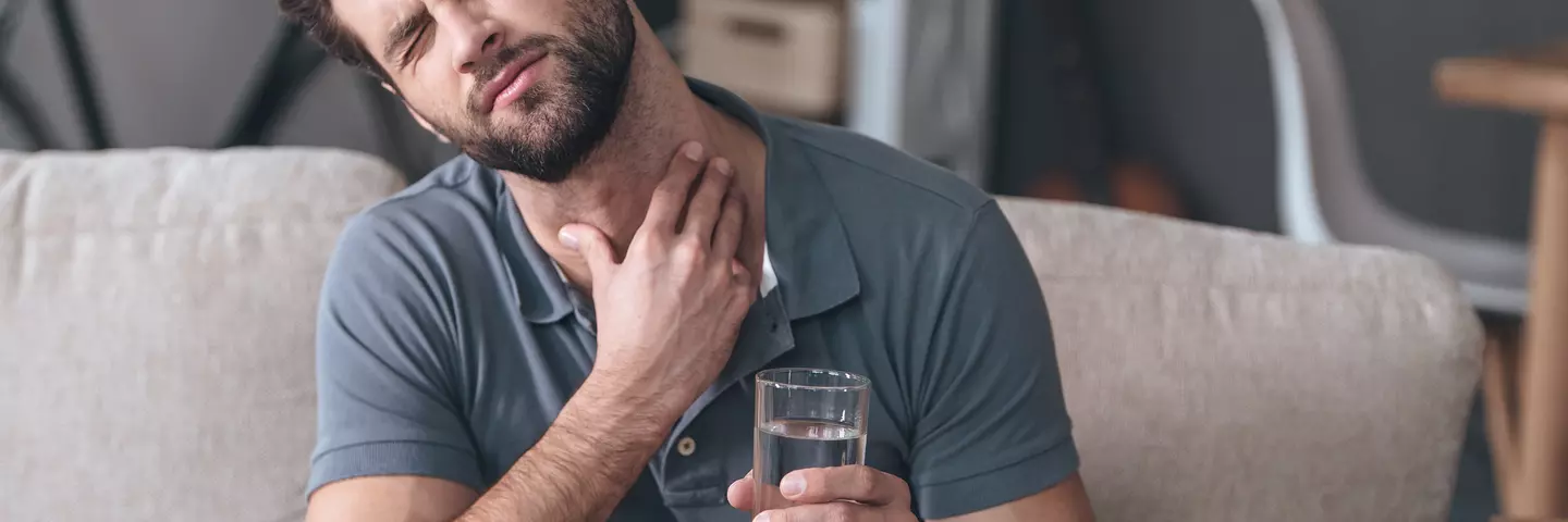 Man with a sore throat 